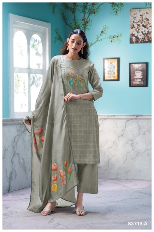 Ganga Elowen 3713 catalog salwar kameez wholesaler in surat