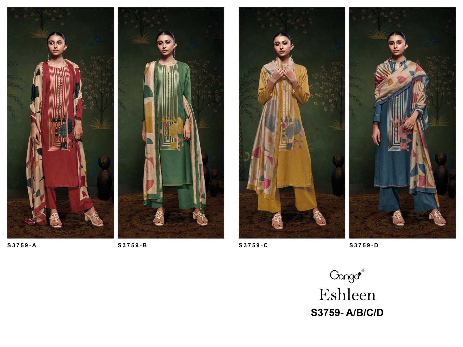 Ganga Eshleen 3759 catalog indian salwar kameez wholesaler