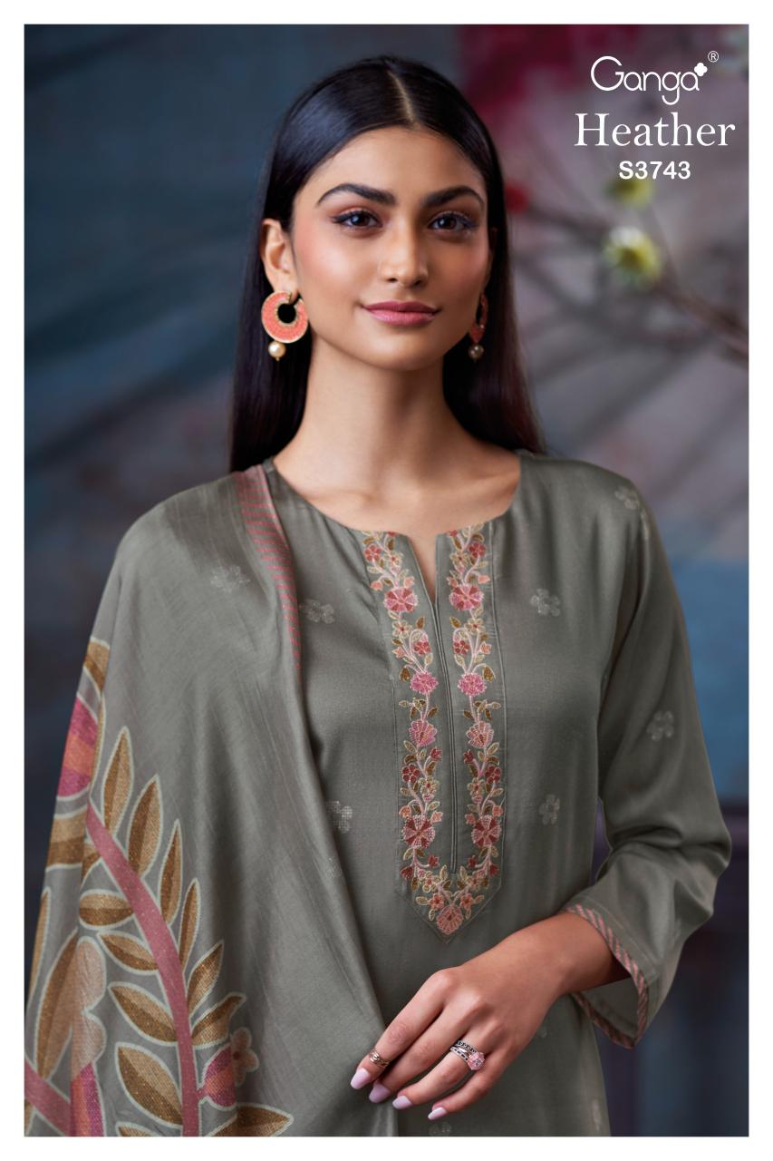 Ganga Heather 3743 catalog wholesale salwar kameez pakistani