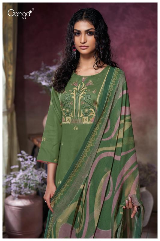 Ganga Jihana 3727 catalog unstitched salwar kameez wholesale pakistan