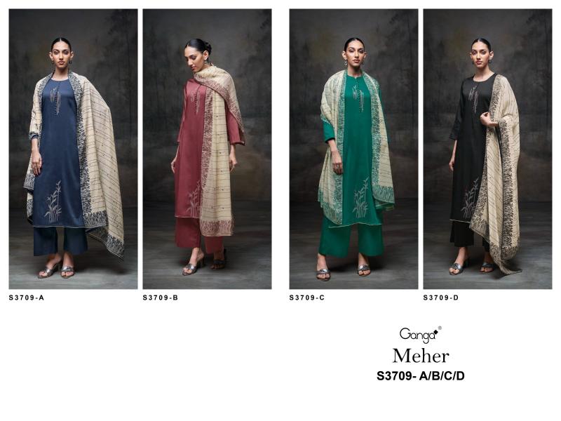 Ganga Meher 3709 catalog designer salwar kameez wholesale in mumbai