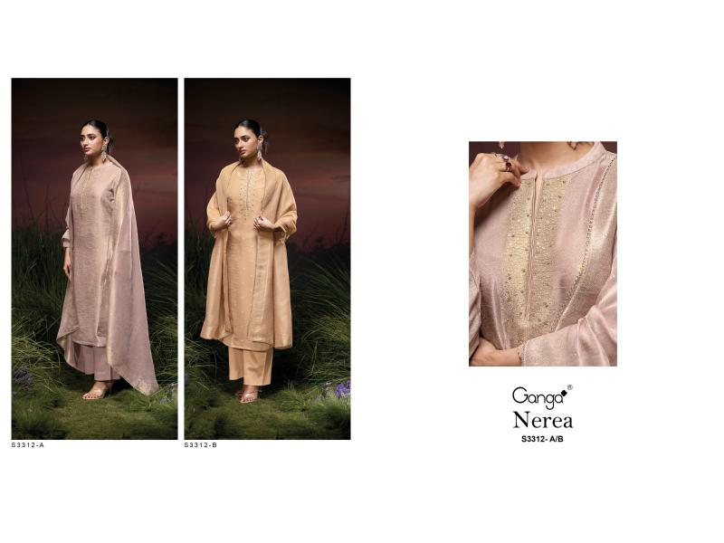 Ganga Nerea 3312 catalog wholesale salwar kameez market in kolkata