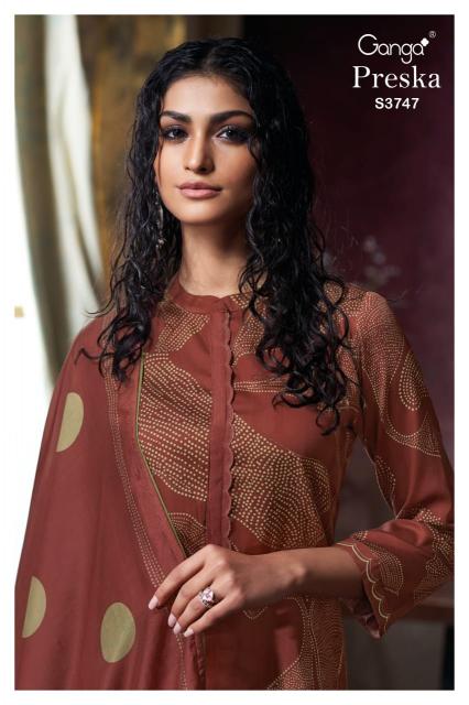 Ganga Preska 3747 catalog designer salwar kameez wholesale in chennai