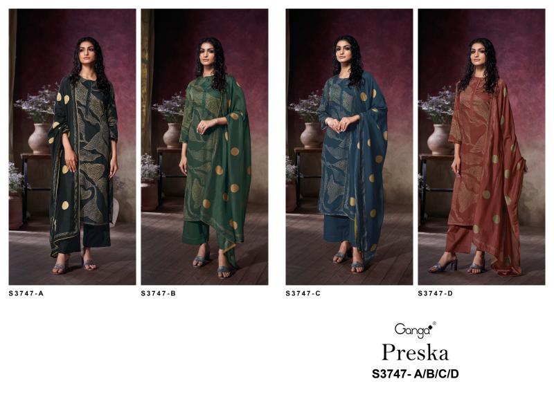 Ganga Preska 3747 catalog designer salwar kameez wholesale in chennai
