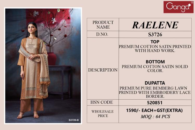 Ganga Raelene 3726 catalog india salwar kameez wholesale