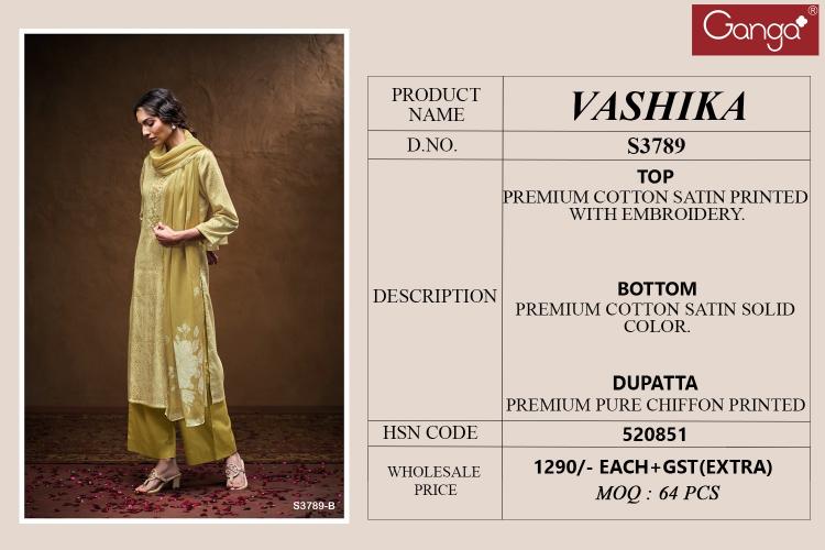 Ganga Vashika 3789 catalog wholesale salwar kameez online