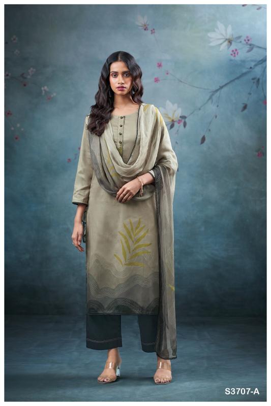Ganga Vrinda 3707 catalog unstitched salwar kameez wholesalers uk