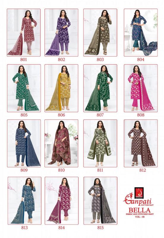 Ganpati Bella Vol-8 – Kurti Pant With Dupatta - Wholesale Catalog