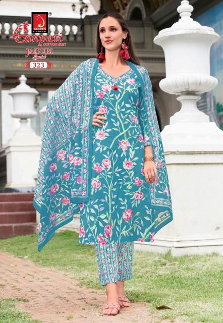 Ganpati Jaipuri Vol-15 – Kurti Pant With Dupatta - Wholesale Catalog