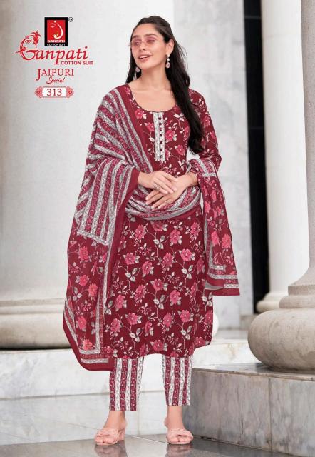 Ganpati Jaipuri Vol-15 – Kurti Pant With Dupatta - Wholesale Catalog