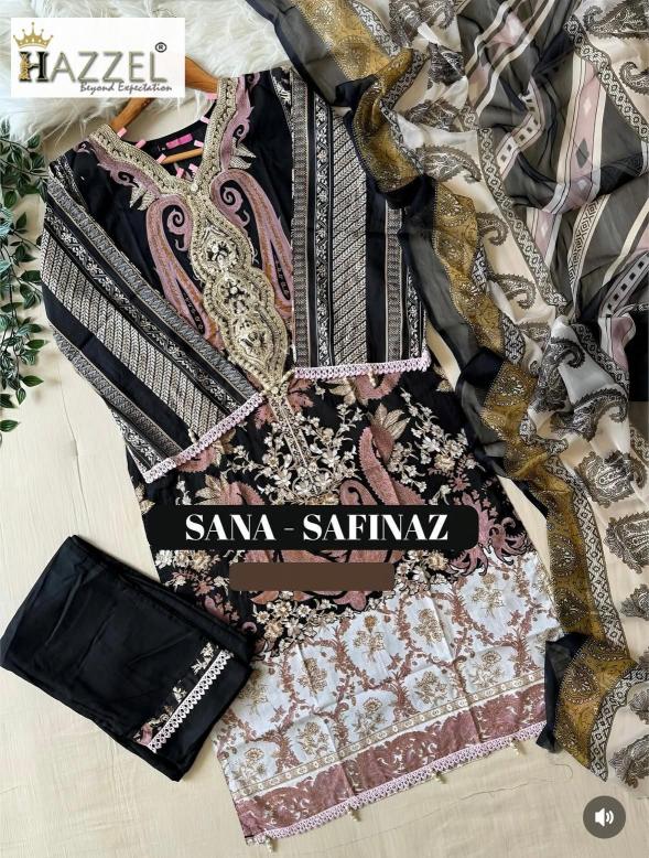 Hazzel Sana Safinaz 0345 catalog pakistani suits wholesalers in hyderabad