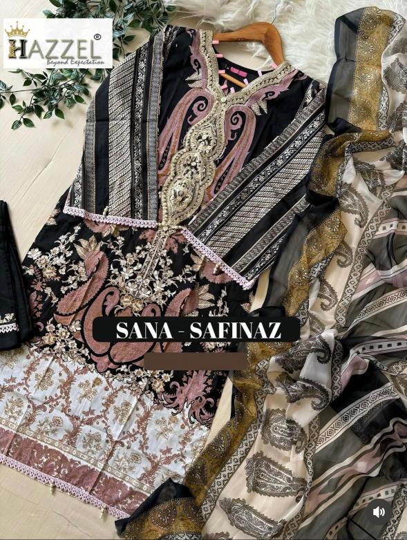 Hazzel Sana Safinaz 0345 catalog pakistani suits wholesalers in hyderabad