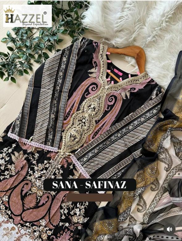 Hazzel Sana Safinaz 0345 catalog pakistani suits wholesalers in hyderabad