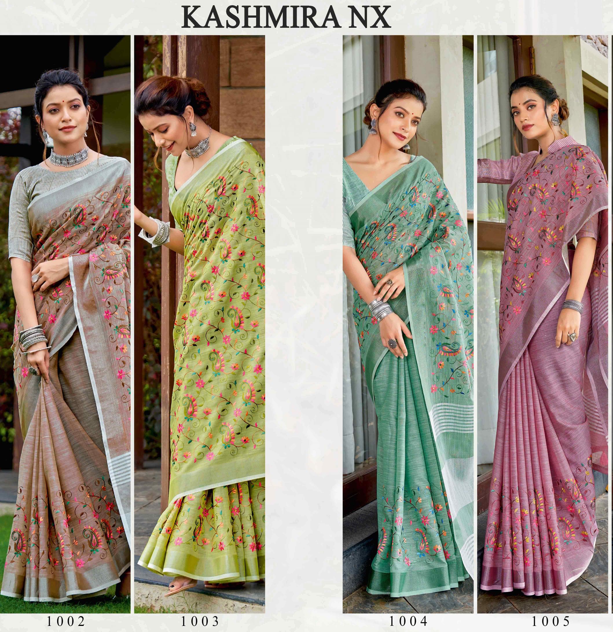 Kashmira  NX by Astita fancy designer linen Cotton fabric saree 