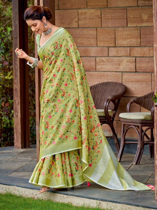 Kashmira  NX by Astita fancy designer linen Cotton fabric saree 