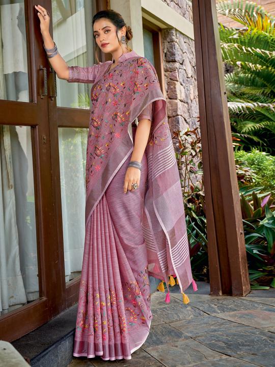 Kashmira  NX by Astita fancy designer linen Cotton fabric saree 