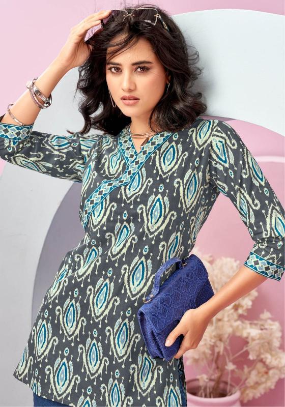 Mayur Crystal Vol 5 catalog indian party wear short kurtis