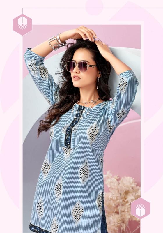 Mayur Crystal Vol 5 catalog indian party wear short kurtis