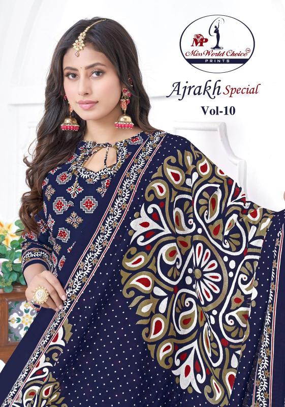 Miss World Ajrakh Special Vol-10 – Readymade Patiyala Dress - Wholesale Catalog