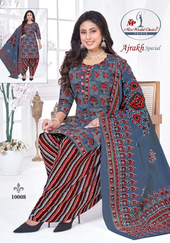 Miss World Ajrakh Special Vol-10 – Readymade Patiyala Dress - Wholesale Catalog