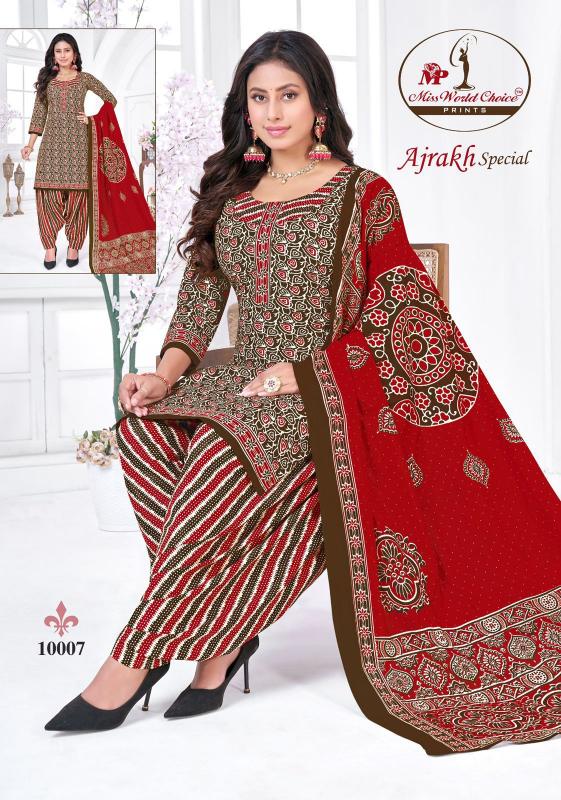 Miss World Ajrakh Special Vol-10 – Readymade Patiyala Dress - Wholesale Catalog