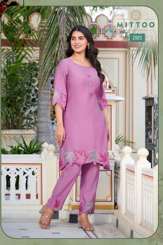 Mittoo Krivaa catalog Viscose modest co ord sets pakistan