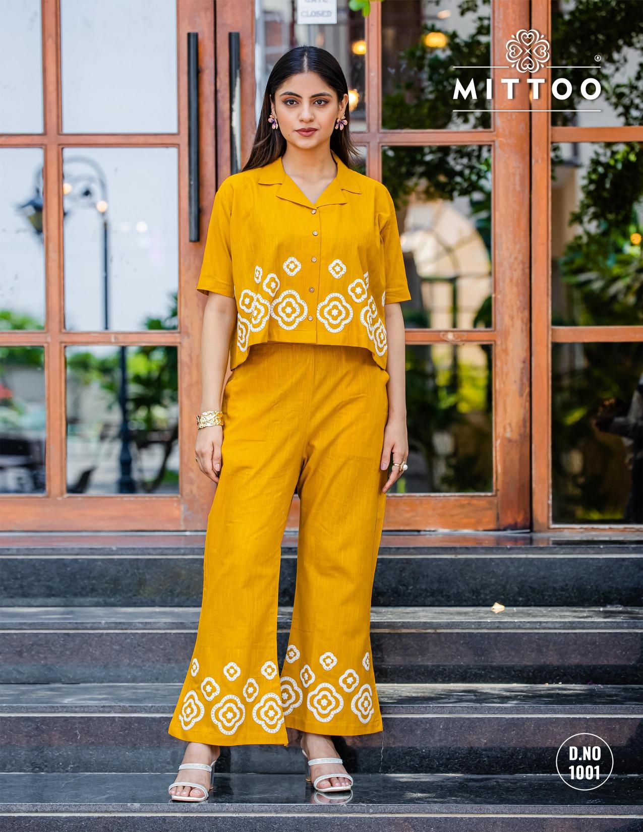 Mittoo Ruby catalog Cotton Slub co ord sets wholesale delhi