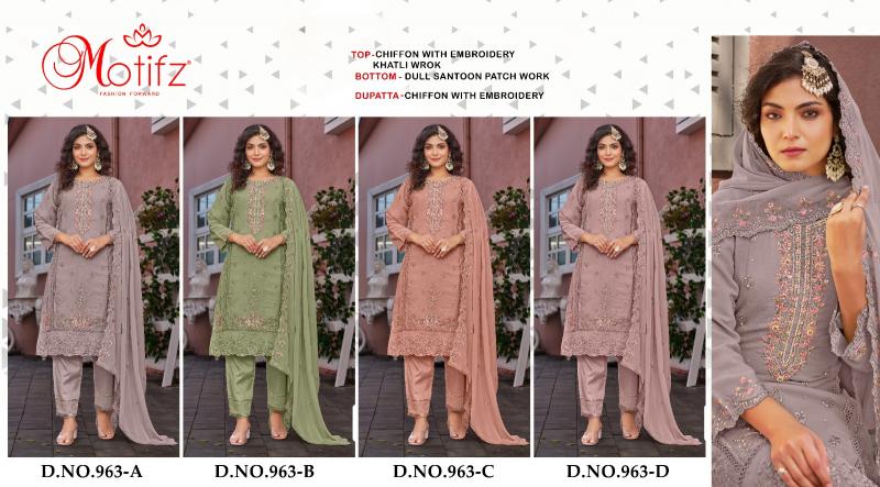 Motifz 963 catalog wholesale pakistani suits 