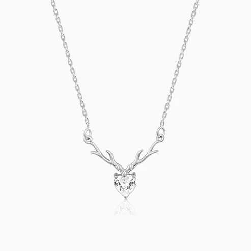 Nitya 925 Silver Deer Heart Necklace