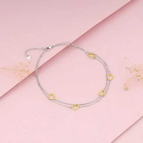 Nitya Dual Tone United Hearts Anklet