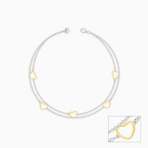 Nitya Dual Tone United Hearts Anklet