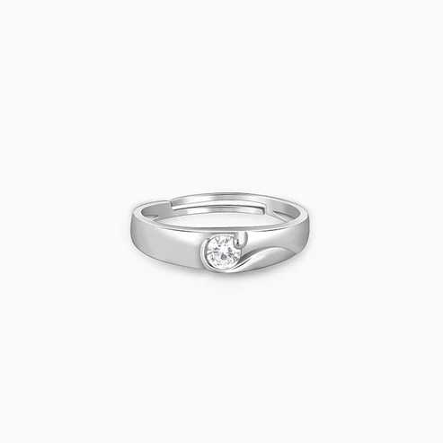 Nitya Silver Fibonacci Flow Ring For Him