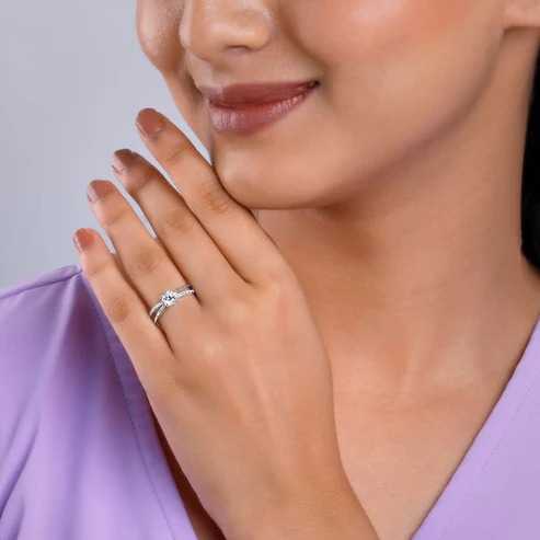 Nitya Silver Glittering Ring 