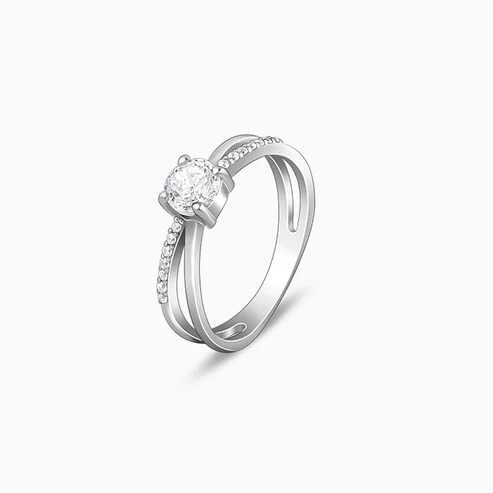 Nitya Silver Glittering Ring 