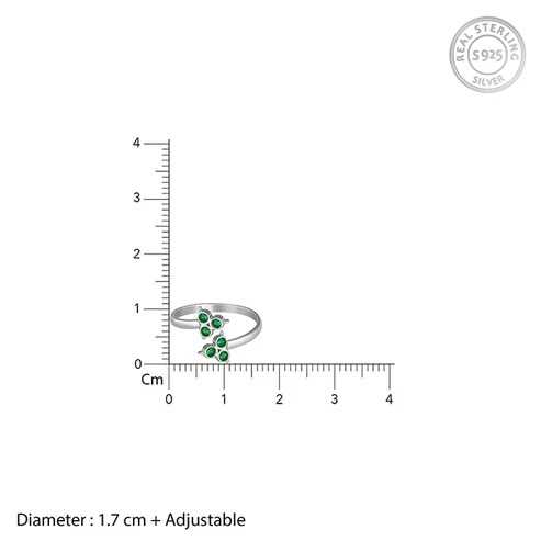 Nitya Silver Green Stone Toe Rings