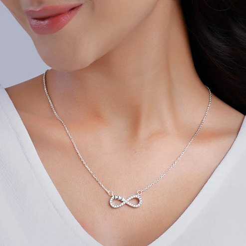 Nitya Silver Infinity Heart Necklace