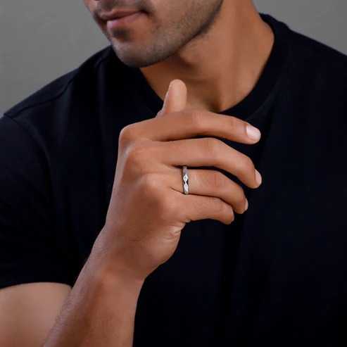 Nitya Silver Rugged Ring For Him