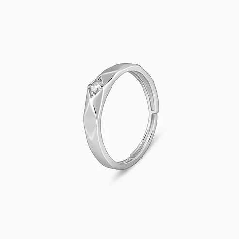 Nitya Silver Rugged Ring For Him