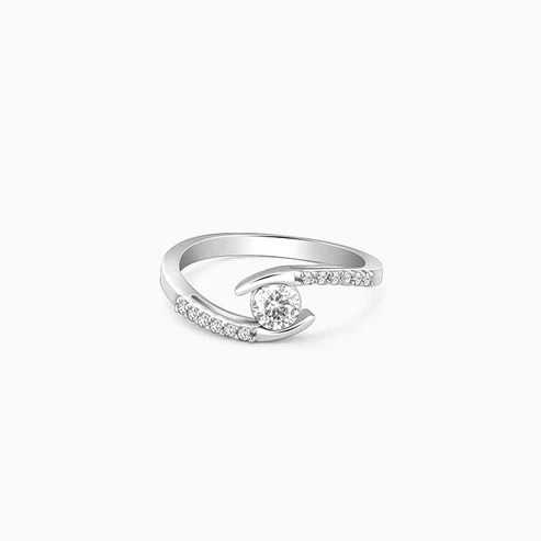 Nitya Silver Solitaire Grace Ring
