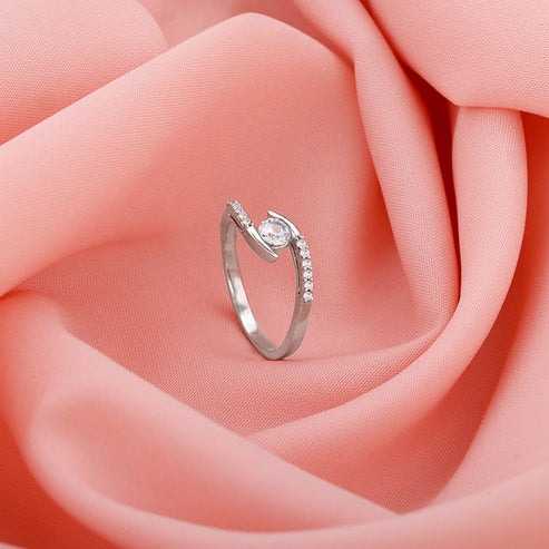 Nitya Silver Solitaire Grace Ring