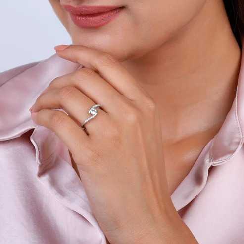 Nitya Silver Solitaire Grace Ring