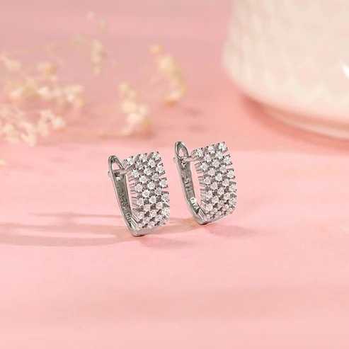 Nitya Silver Sparkling Shine Hoop Earrings
