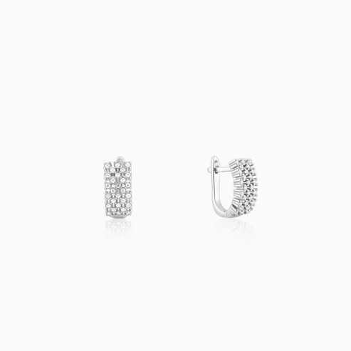 Nitya Silver Sparkling Shine Hoop Earrings