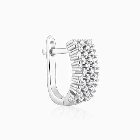 Nitya Silver Sparkling Shine Hoop Earrings