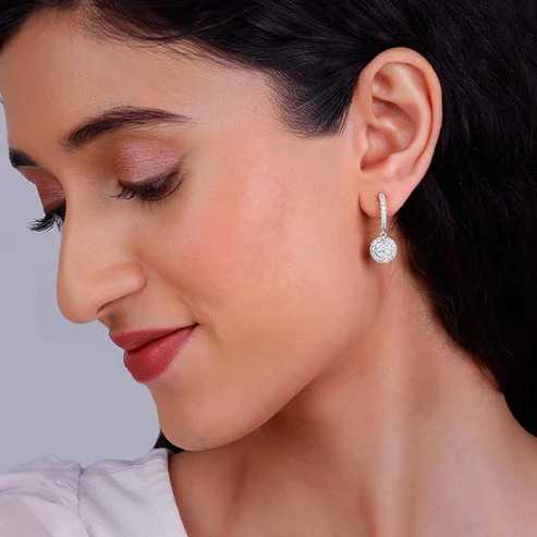 Nitya Silver Zircon Drizzle Drop Earrings