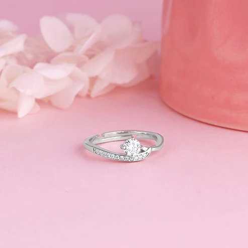 Nitya Silver Zircon Embrace Ring