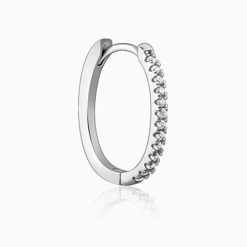 Nitya Silver Zircon Twinkling Hoop Earrings