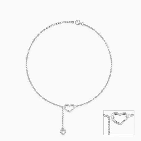 Niya Silver Heart Melting Chain Anklet
