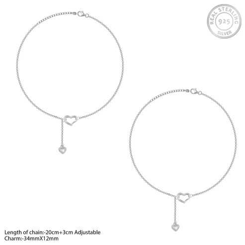 Niya Silver Heart Melting Chain Anklet