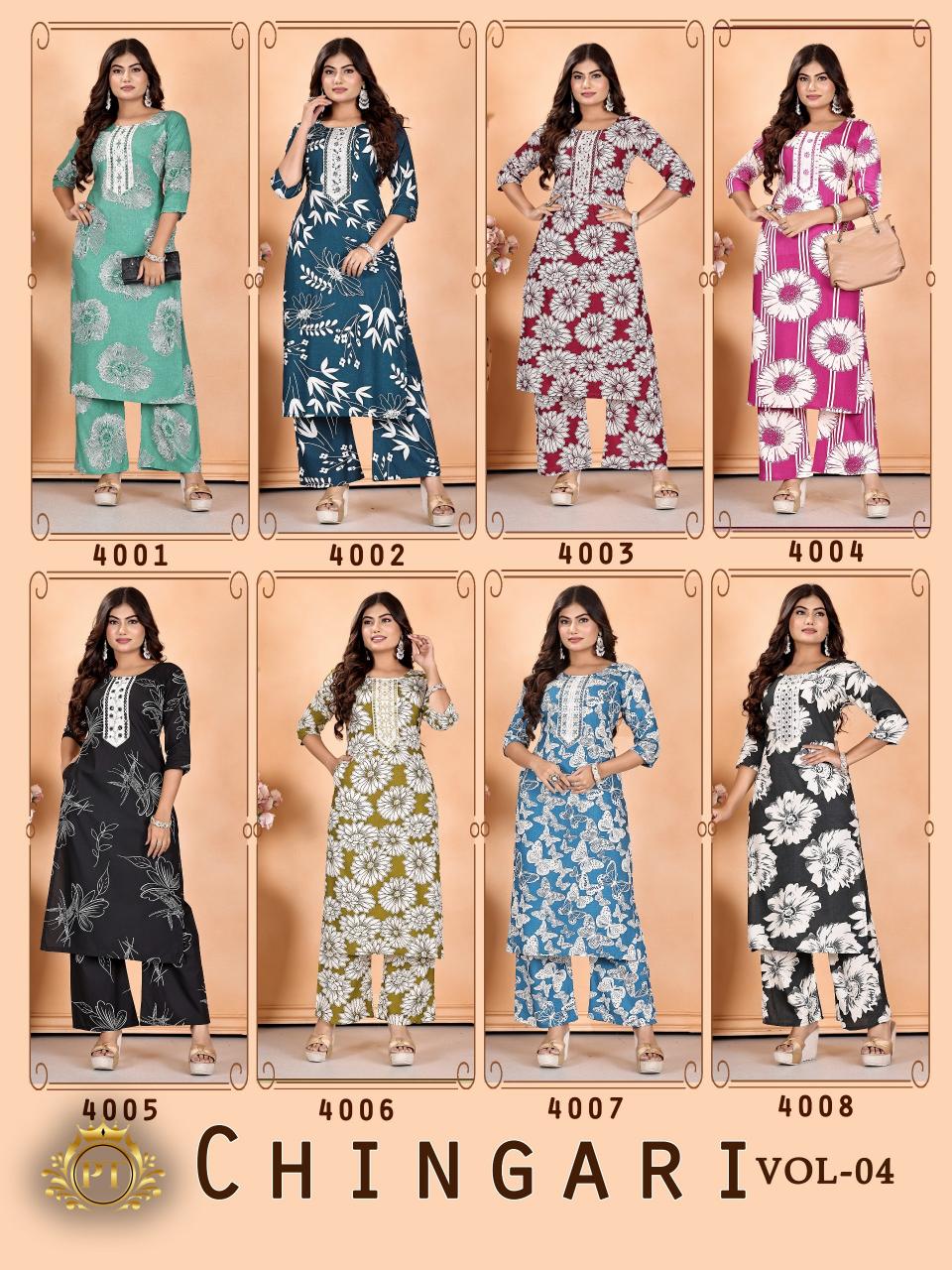 Padmavati Chingari Vol 4 catalog wholesale co ord sets manufacturers in india